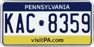 PA license plate KAC8359