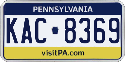 PA license plate KAC8369