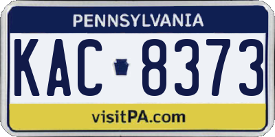 PA license plate KAC8373