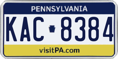 PA license plate KAC8384