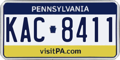 PA license plate KAC8411