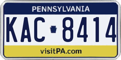 PA license plate KAC8414