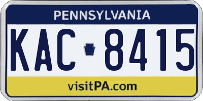 PA license plate KAC8415