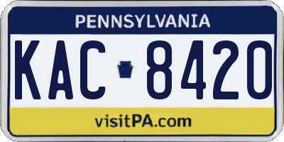 PA license plate KAC8420