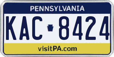 PA license plate KAC8424
