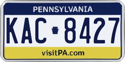 PA license plate KAC8427