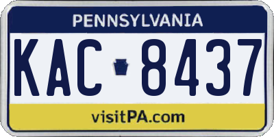 PA license plate KAC8437