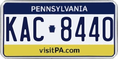 PA license plate KAC8440