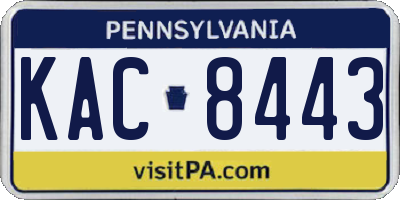 PA license plate KAC8443