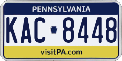 PA license plate KAC8448