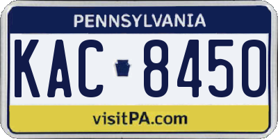 PA license plate KAC8450