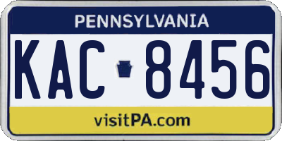 PA license plate KAC8456