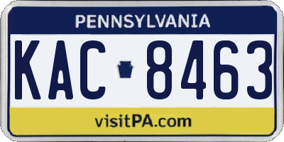 PA license plate KAC8463
