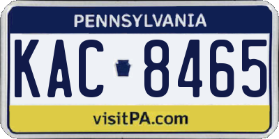 PA license plate KAC8465