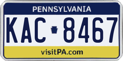 PA license plate KAC8467