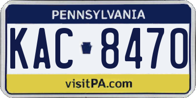 PA license plate KAC8470