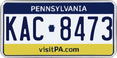 PA license plate KAC8473