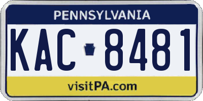PA license plate KAC8481