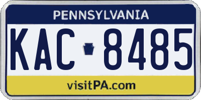 PA license plate KAC8485