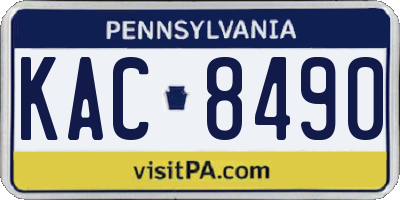 PA license plate KAC8490
