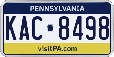 PA license plate KAC8498