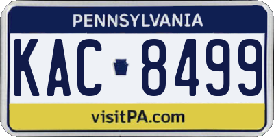 PA license plate KAC8499