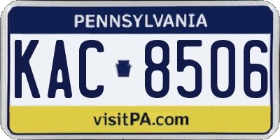 PA license plate KAC8506
