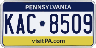 PA license plate KAC8509
