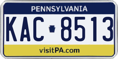 PA license plate KAC8513