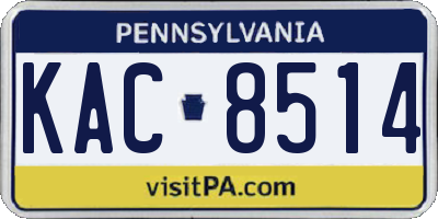 PA license plate KAC8514