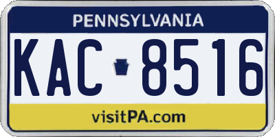PA license plate KAC8516