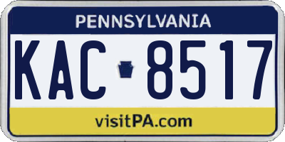 PA license plate KAC8517