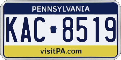 PA license plate KAC8519