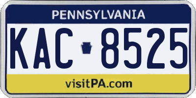PA license plate KAC8525