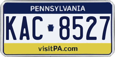 PA license plate KAC8527