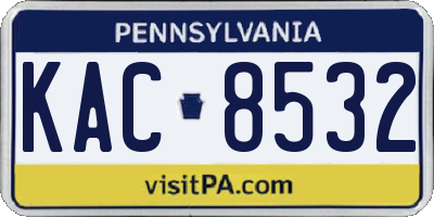 PA license plate KAC8532