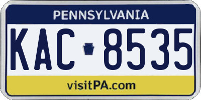 PA license plate KAC8535