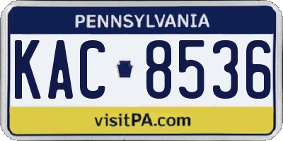 PA license plate KAC8536