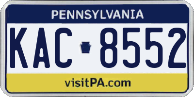 PA license plate KAC8552