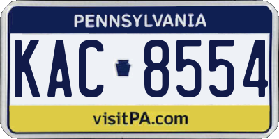 PA license plate KAC8554