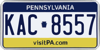 PA license plate KAC8557