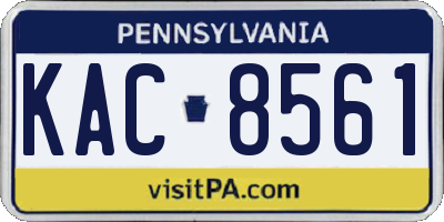 PA license plate KAC8561