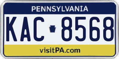 PA license plate KAC8568