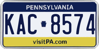 PA license plate KAC8574