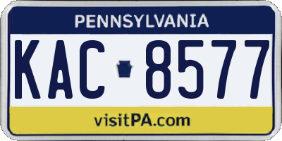 PA license plate KAC8577