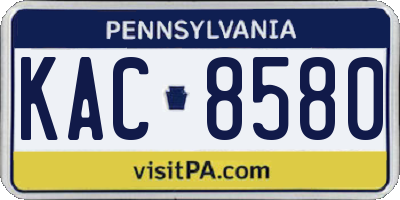 PA license plate KAC8580