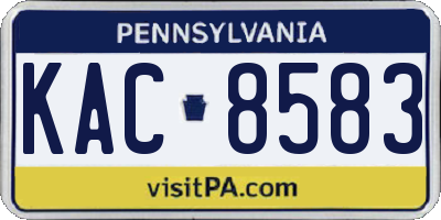 PA license plate KAC8583