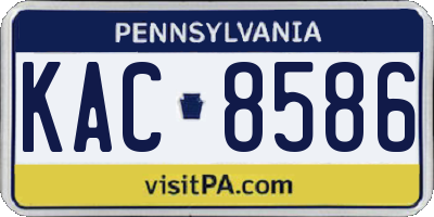 PA license plate KAC8586
