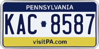 PA license plate KAC8587
