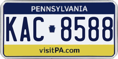 PA license plate KAC8588